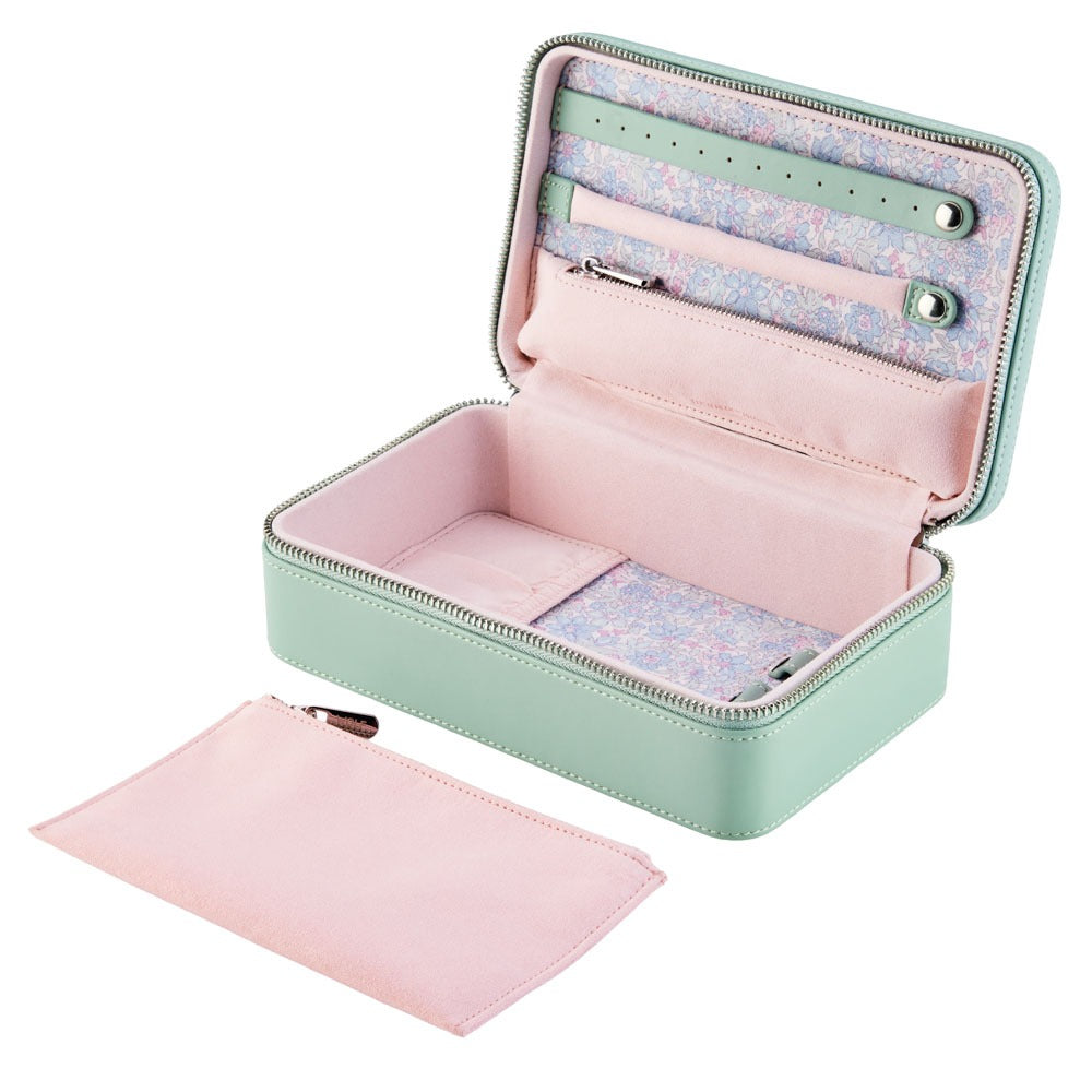 WOLF 1834 - WOLF X LIBERTY Julia Interior Print Medium Jewelry Zip Case - Sage Green