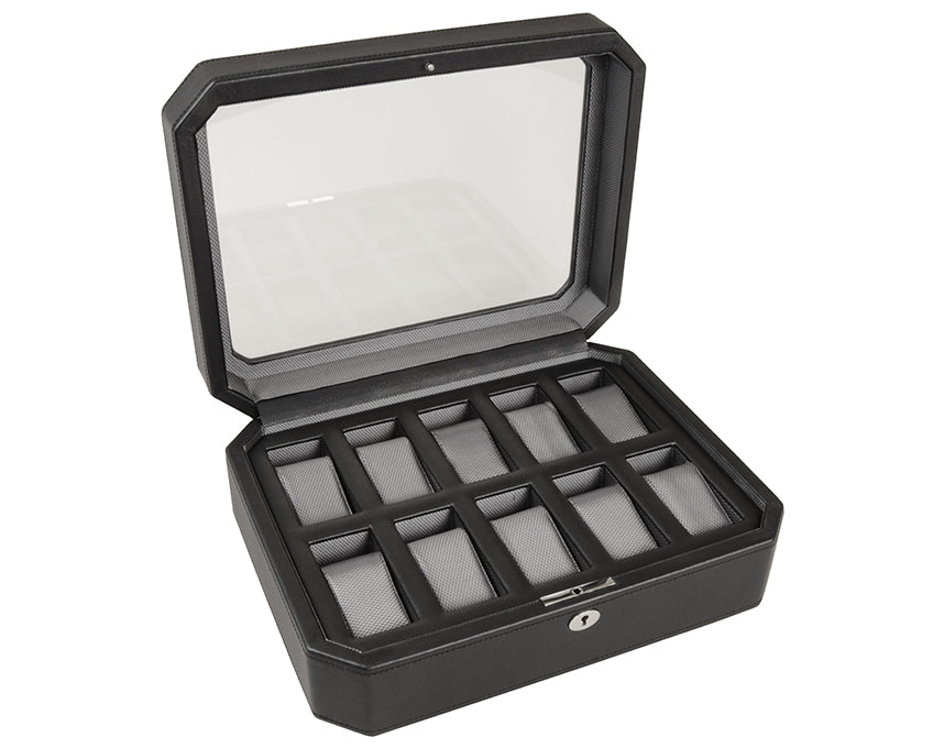 WOLF 1834 - Windsor 10 Piece Watch Box - Black/Grey