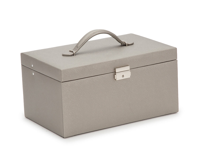WOLF 1834 Heritage Large Jewelry Box - Pewter Saffiano - view 4