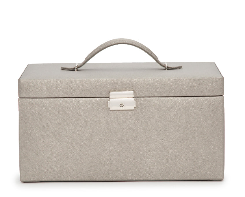 WOLF 1834 Heritage Large Jewelry Box - Pewter Saffiano - view 7