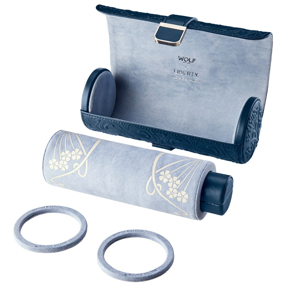 WOLF 1834 - WOLF X LIBERTY All Over Ianthe Triple Watch Roll - Navy