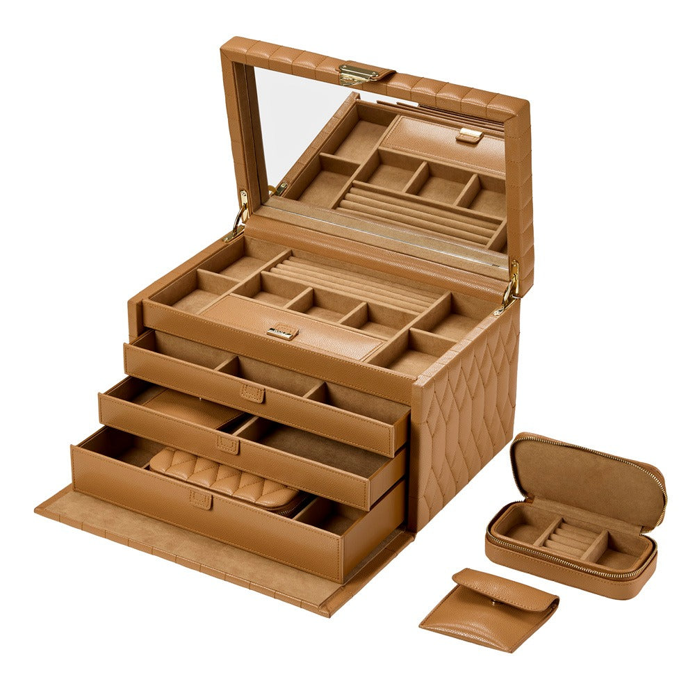 WOLF 1834 Lauren Large Jewelry Box - Caramel - view 2