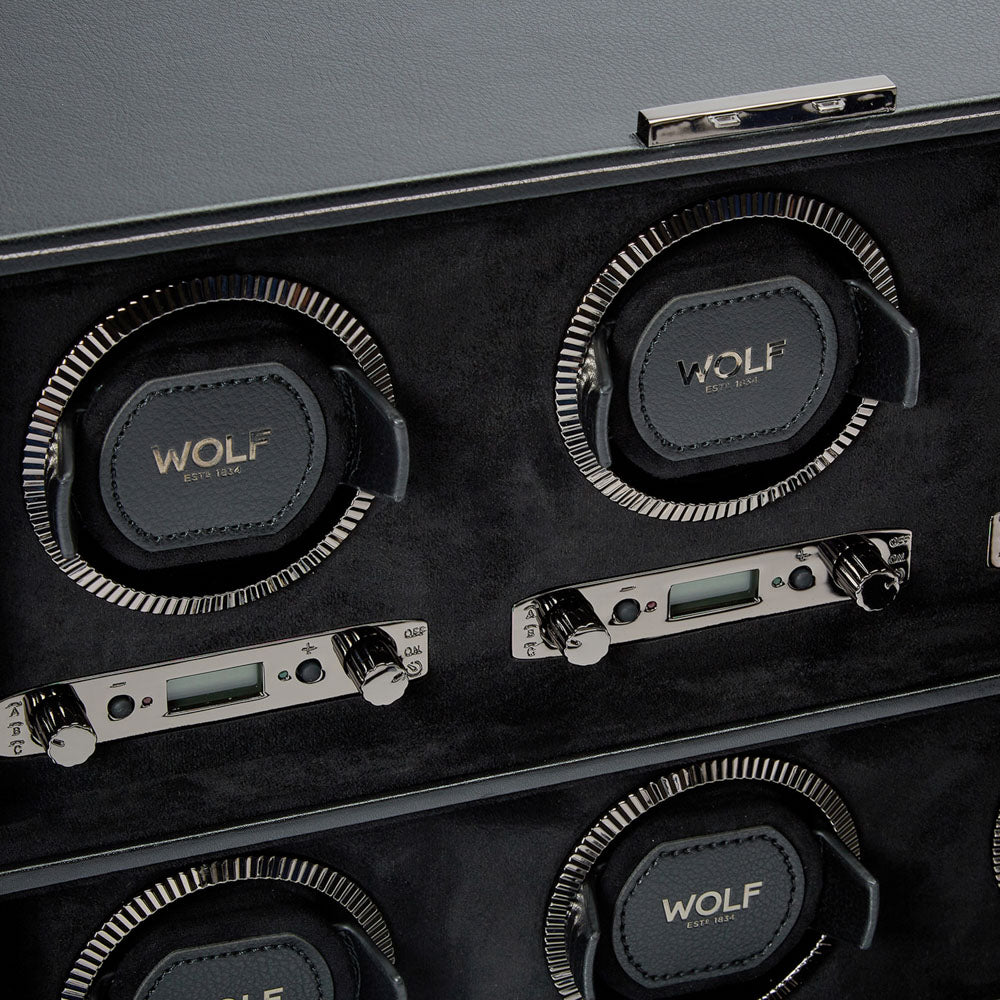 WOLF 1834 - British Racing 6 Piece Watch Winder - Black