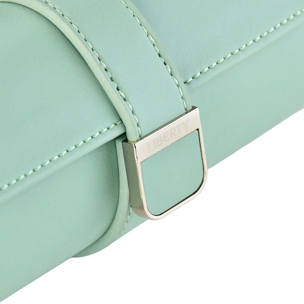 WOLF 1834 - WOLF X LIBERTY Julia Interior Print Triple Watch Roll - Sage Green