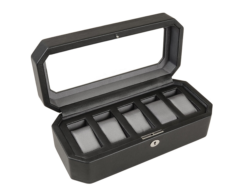 WOLF 1834 - Windsor 5 Piece Watch Box - Black/Grey