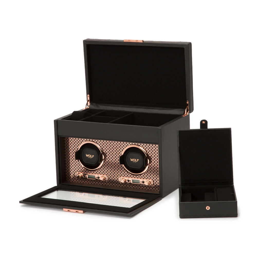 WOLF 1834 - Axis Double Watch Winder With Storage - Copper