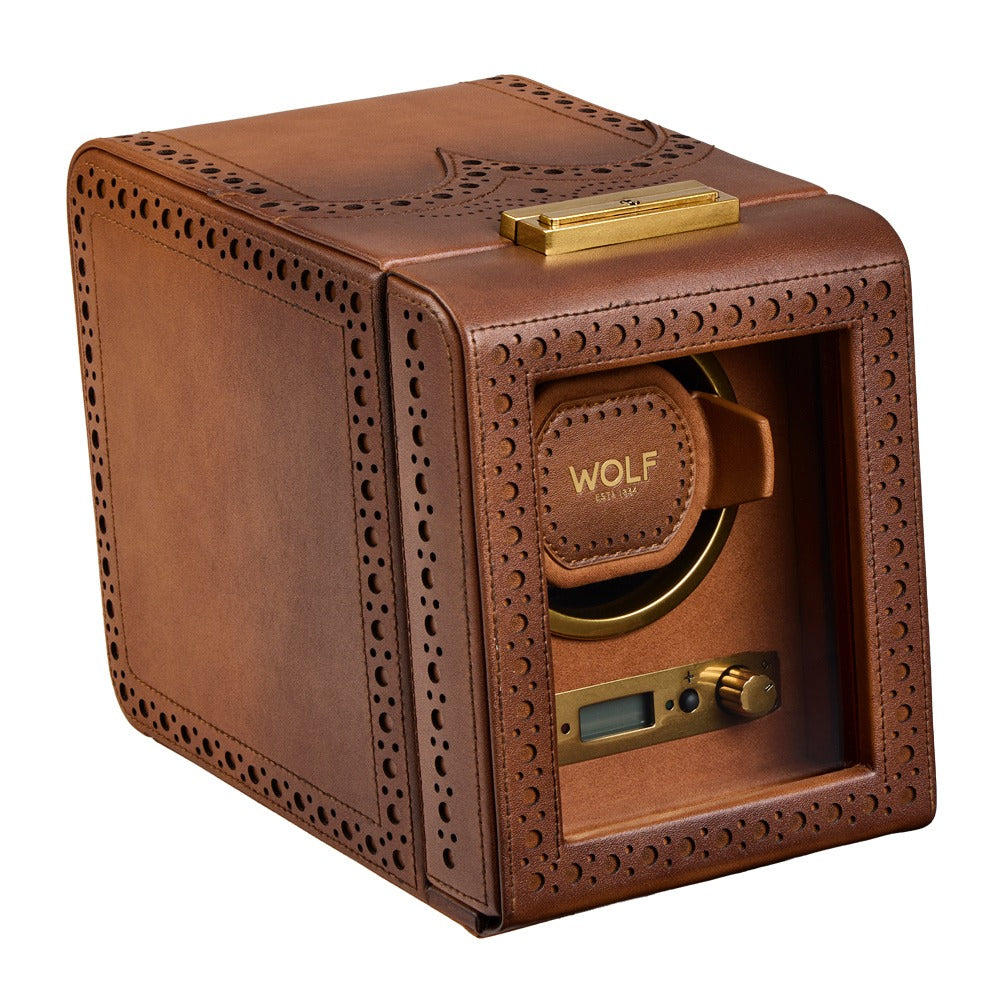 WOLF 1834 Brogue Single Winder - Burnished Brown - view 3