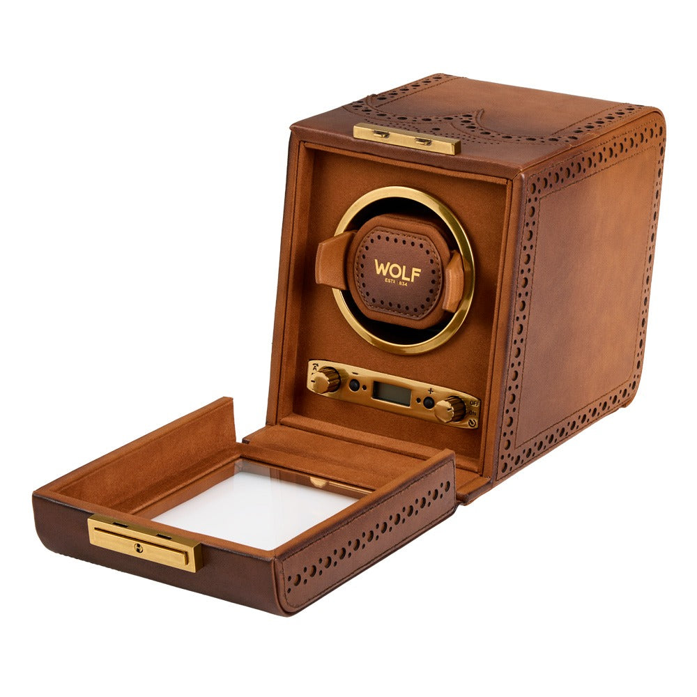 WOLF 1834 Brogue Single Winder - Burnished Brown - view 2