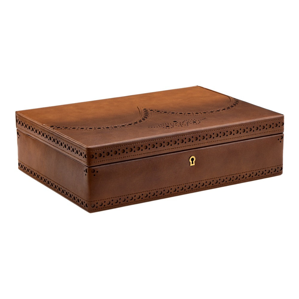 WOLF 1834 Brogue 10 Piece Watch Box - Burnished Brown - view 2