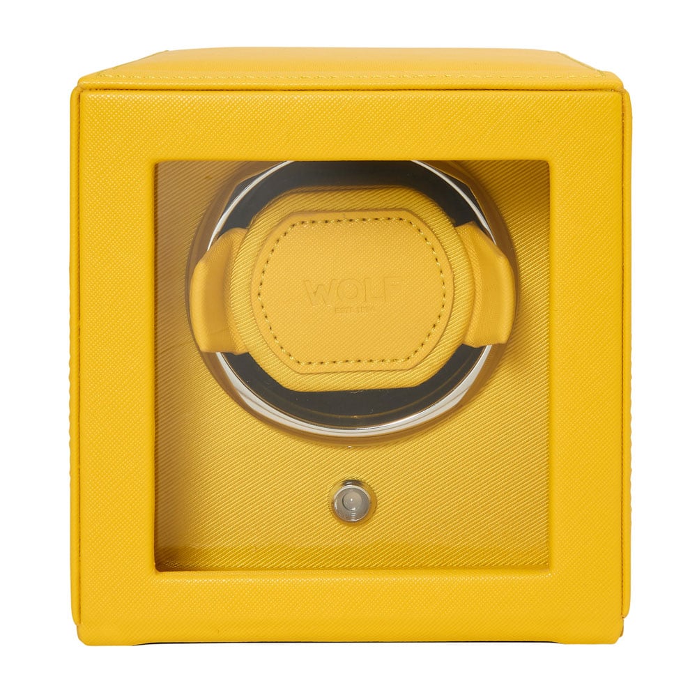 WOLF 1834 - Cub Single Watch Winder with Cover - Yellow