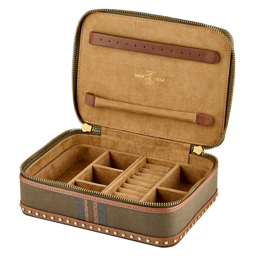 WOLF 1834 - Ida Travel Zip Jewelry Case - Khaki