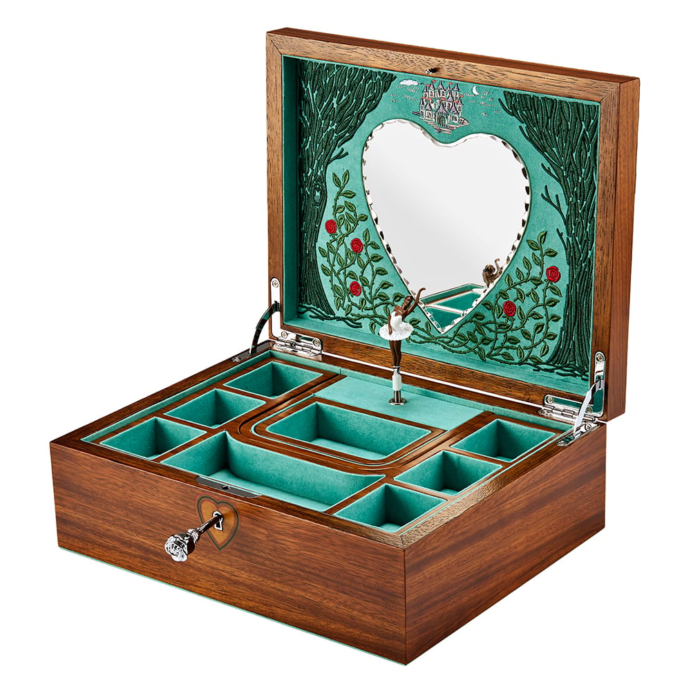 WOLF 1834 - Ballet Musical Jewellery Box – Sleeping Beauty Walnut Wood
