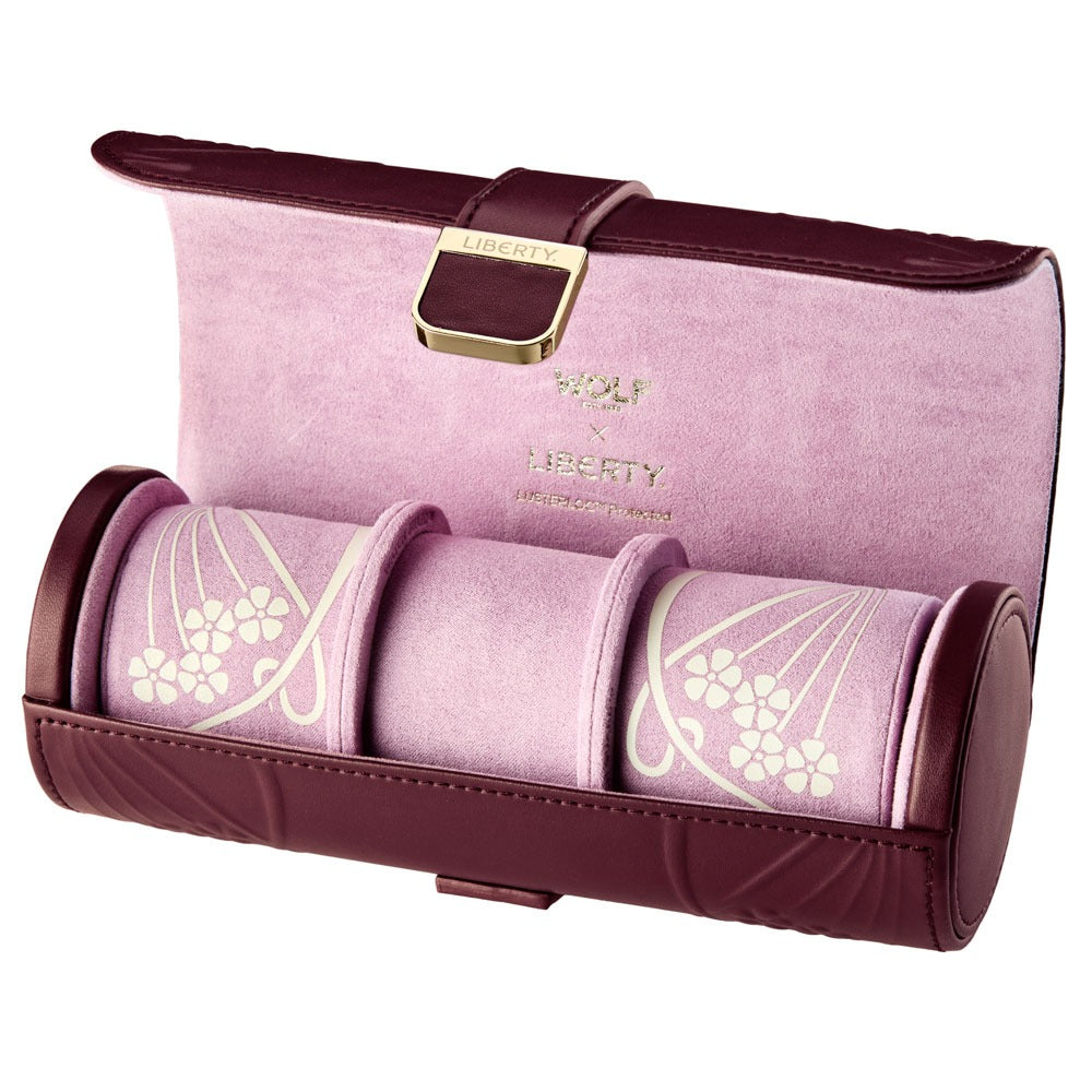 WOLF 1834 - WOLF X LIBERTY Ianthe Triple Watch Roll - Burgundy