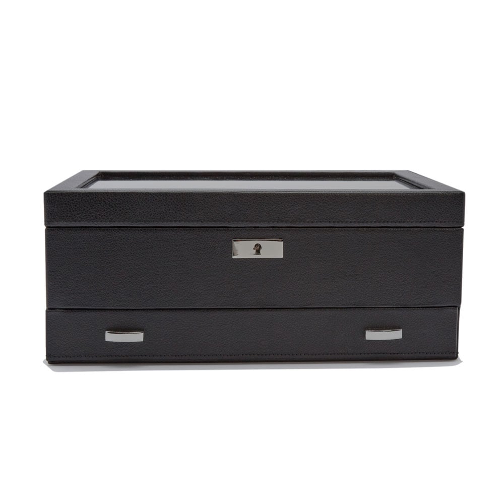 WOLF 1834 - Roadster 10 Piece Watch Box with Drawer - Black