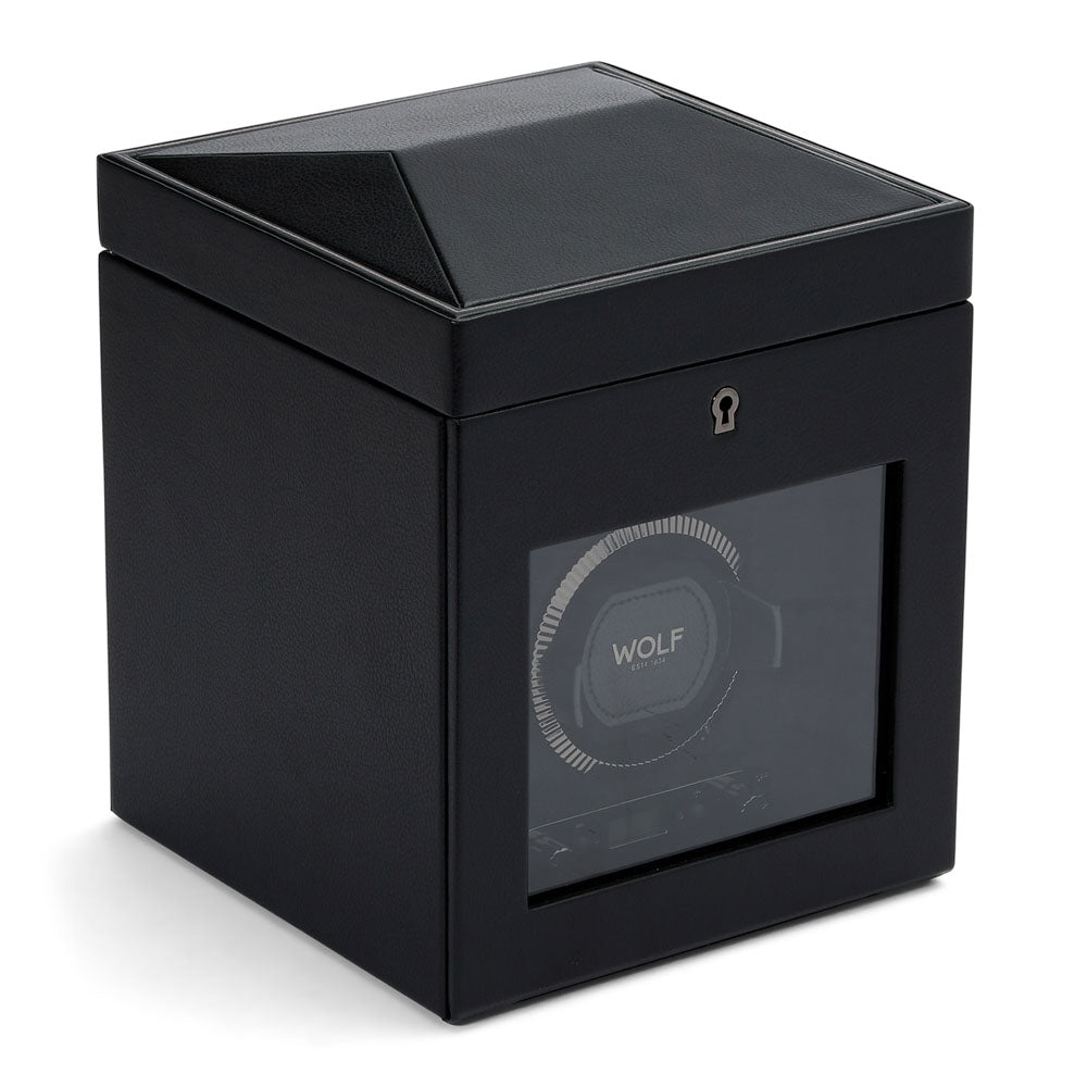 WOLF 1834 - British Racing Single Watch Winder with Storage - Black