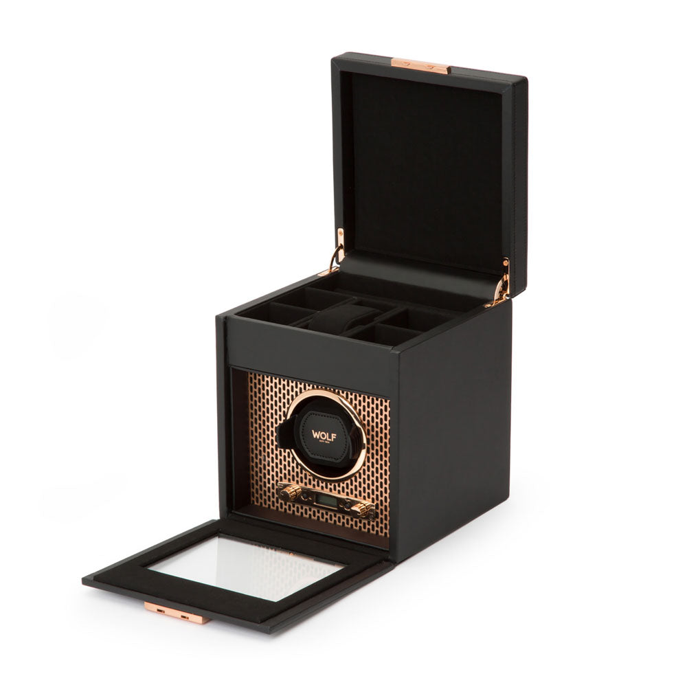 WOLF 1834 - Axis Single Watch Winder With Storage - Copper