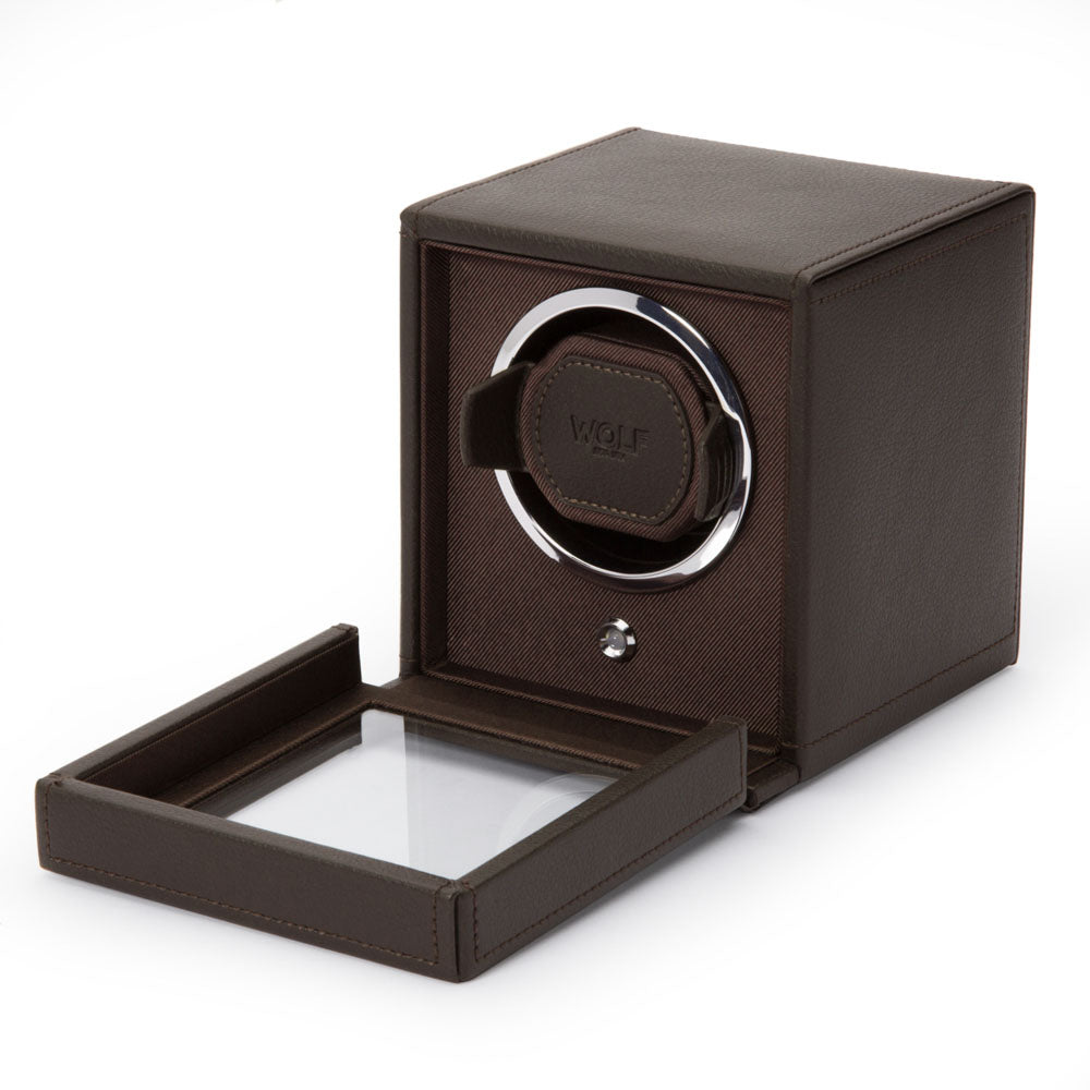 WOLF 1834 - Cub Single Watch Winder with Cover - Brown