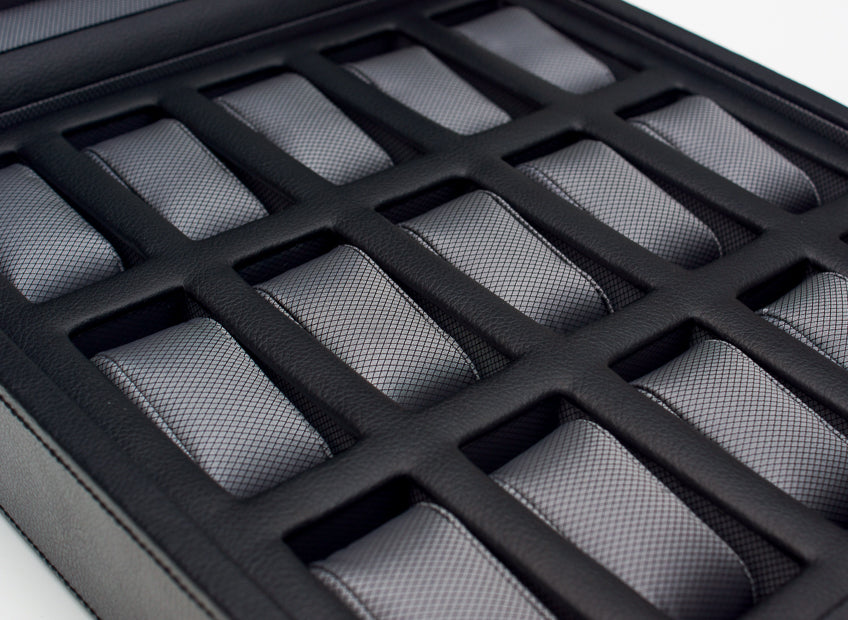 WOLF 1834 - Windsor 15 Piece Watch Box - Black/Grey