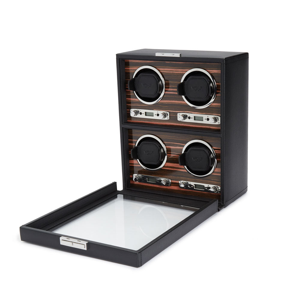 WOLF 1834 - Roadster 4 Piece Watch Winder - Black