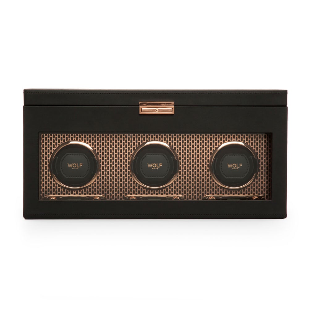 WOLF 1834 - Axis Triple Watch Winder With Storage - Copper
