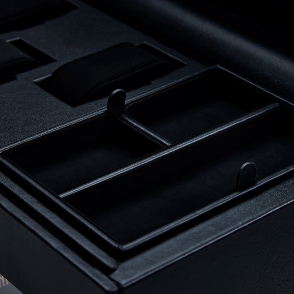 WOLF 1834 - British Racing Double Watch Winder with Storage - Black