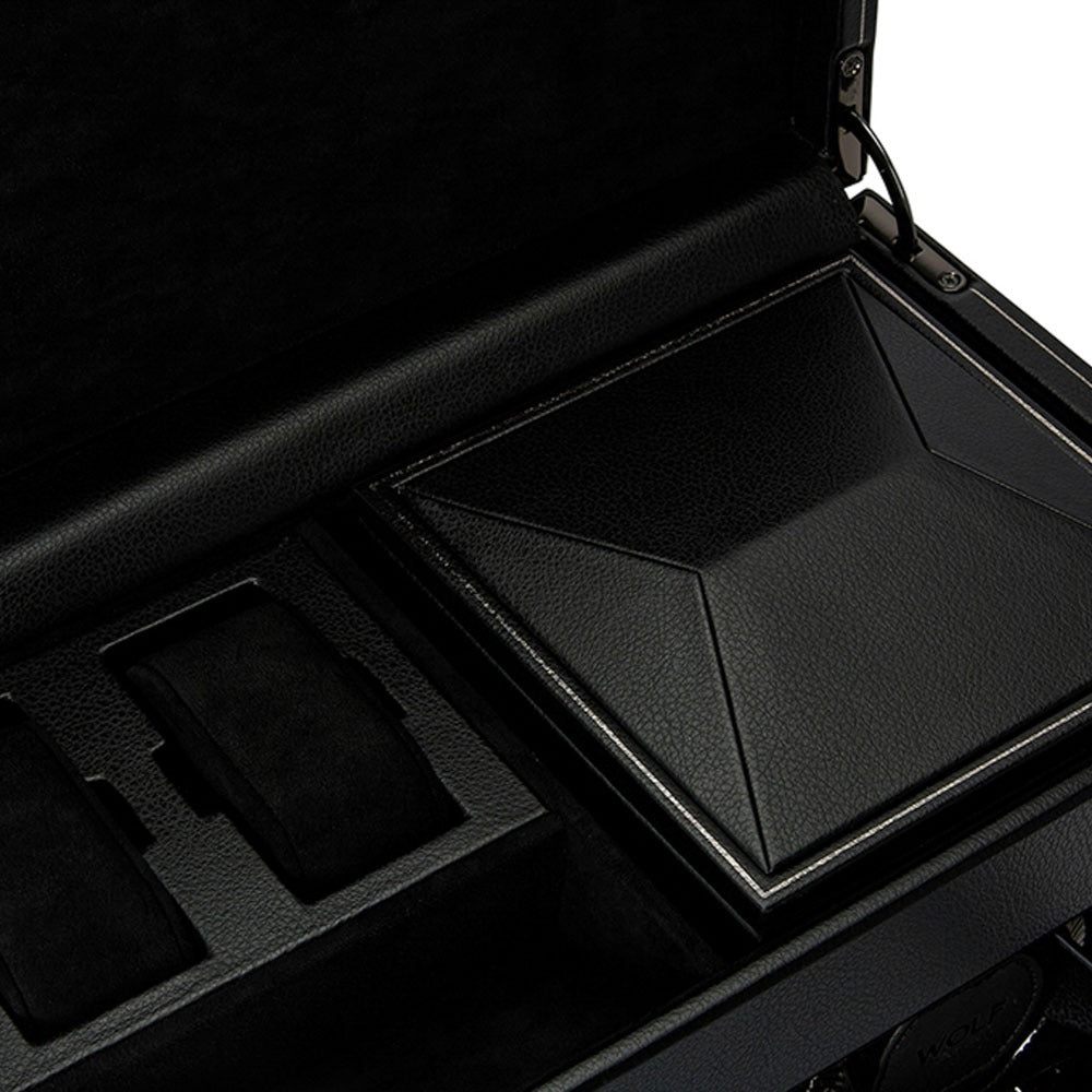 WOLF 1834 - British Racing Double Watch Winder with Storage - Black