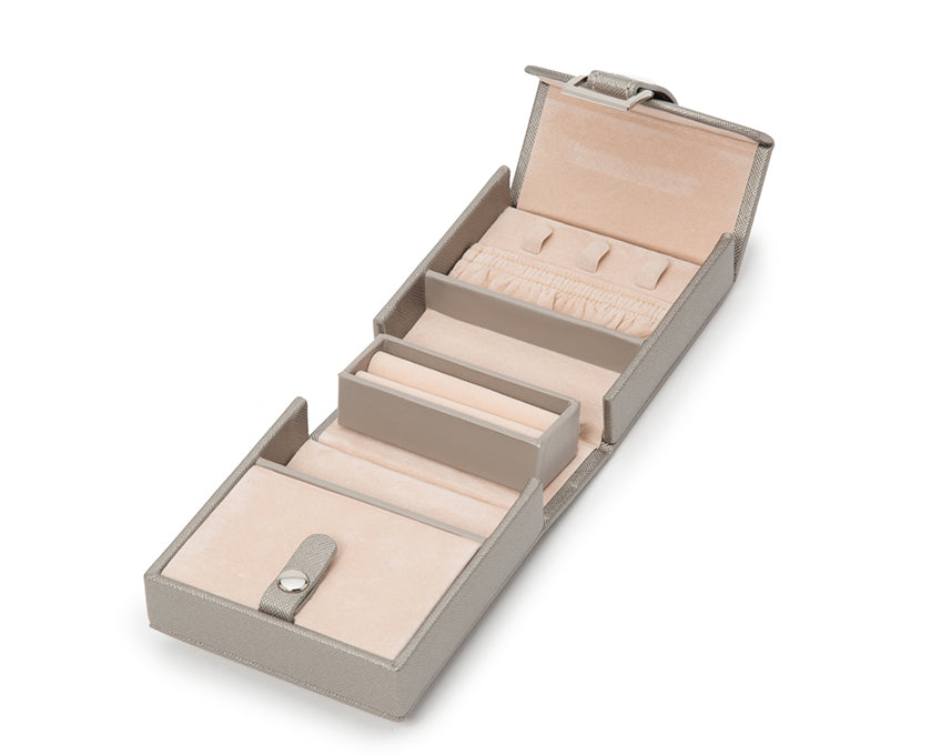 WOLF 1834 - Heritage Fold-Out Jewelry Box - Pewter Saffiano