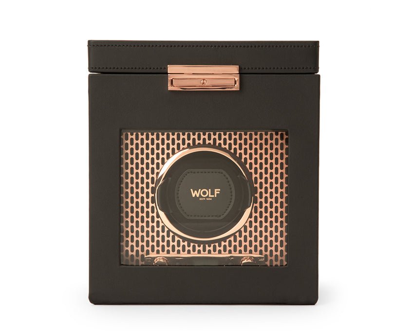 WOLF 1834 - Axis Single Watch Winder With Storage - Copper