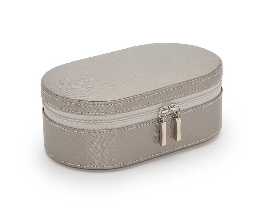 WOLF 1834 - Heritage Oval Zip Case - Pewter Saffiano