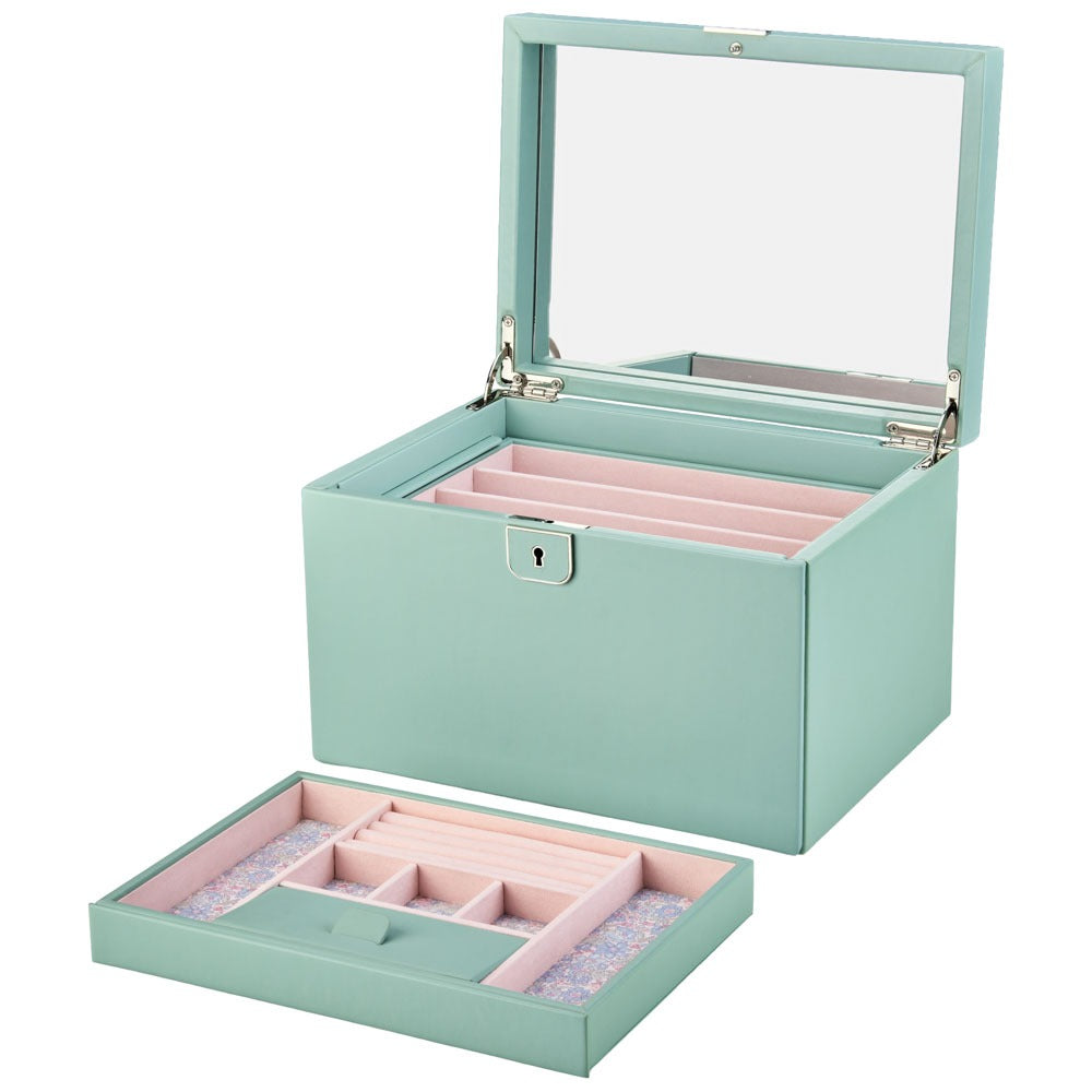 WOLF 1834 - WOLF x LIBERTY Julia Interior Print Large Jewelry Box - Sage Green