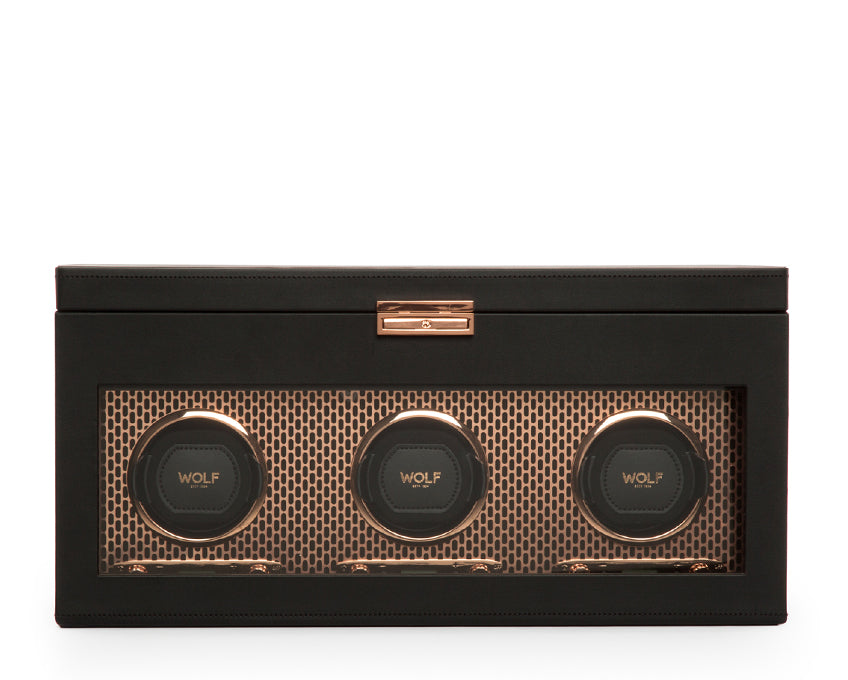 WOLF 1834 - Axis Triple Watch Winder With Storage - Copper