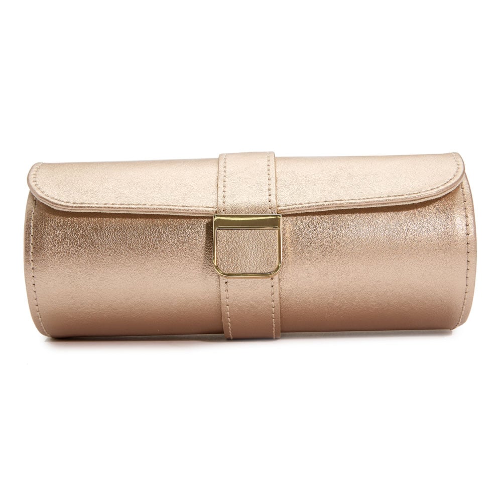 WOLF 1834 - Palermo Double Watch Roll with Jewelry Pouch - Rose Gold