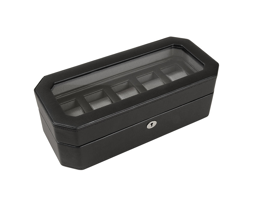 WOLF 1834 - Windsor 5 Piece Watch Box - Black/Grey