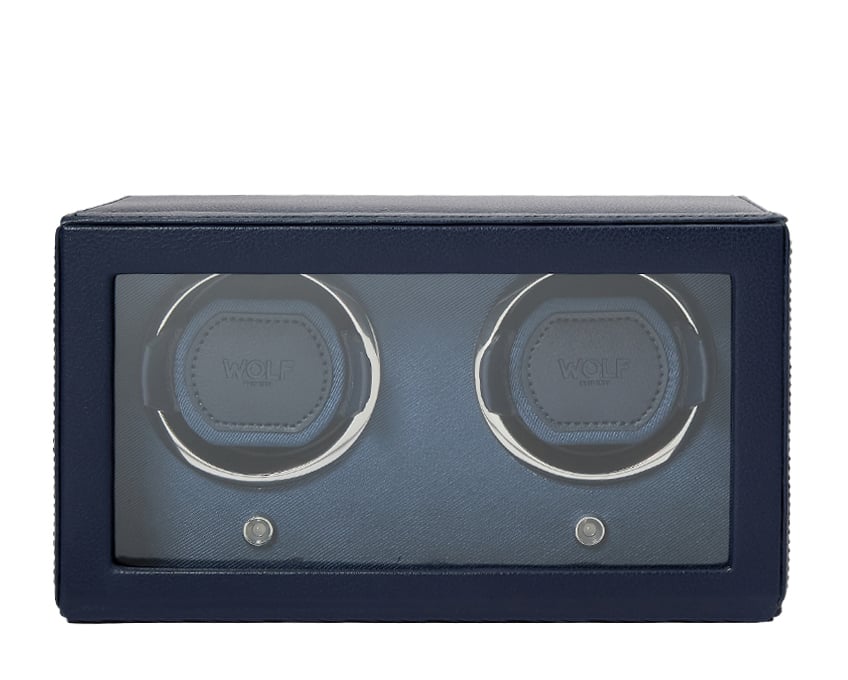 WOLF 1834 - Cub Double Watch Winder with Cover - Navy