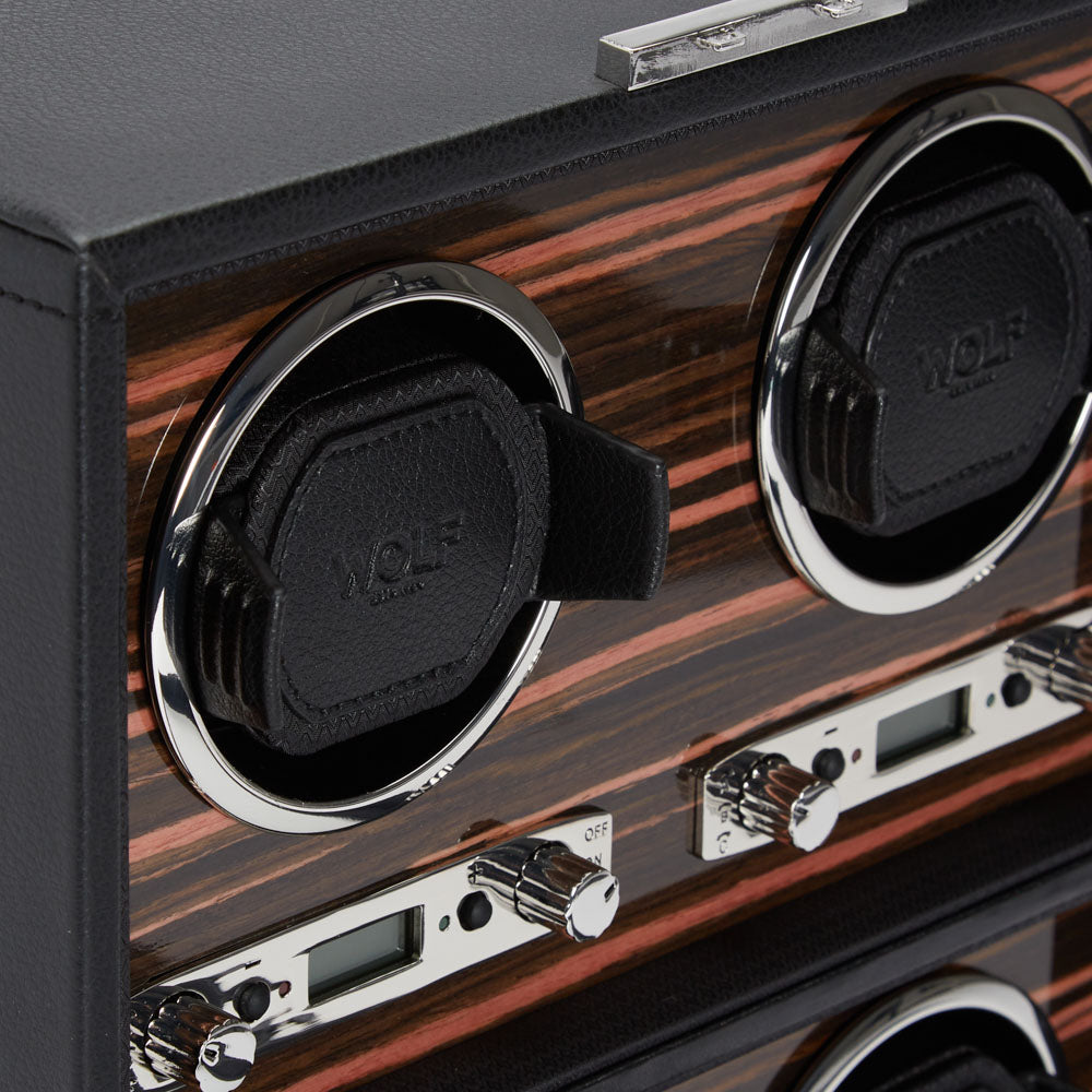 WOLF 1834 - Roadster 4 Piece Watch Winder - Black
