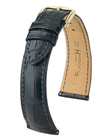 Hirsch LONDON Genuine Louisiana Matte Alligator Watch Bracelet - Black