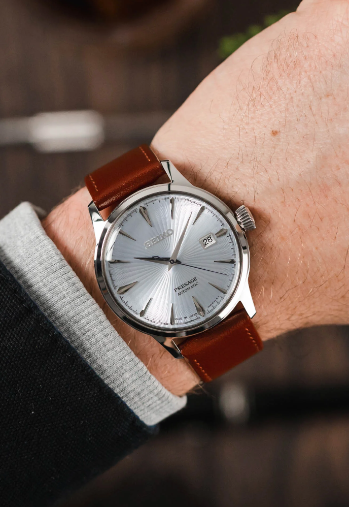 Hirsch - OSIRIS Box Leather Watch Bracelet 034 75 - Light Brown