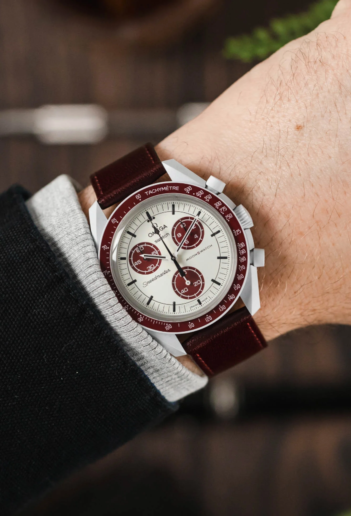 Hirsch - OSIRIS Box Leather Watch Bracelet 034 75 - Burgundy