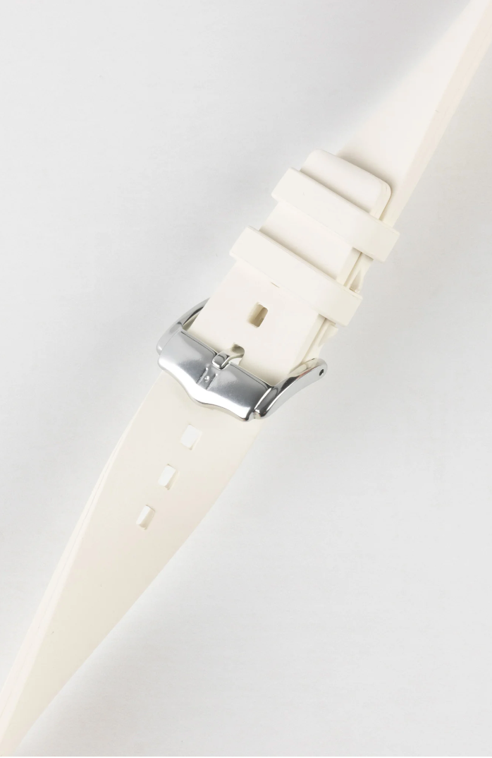 Hirsch - PURE Premium Caoutchouc Watchband 4041 88 - White