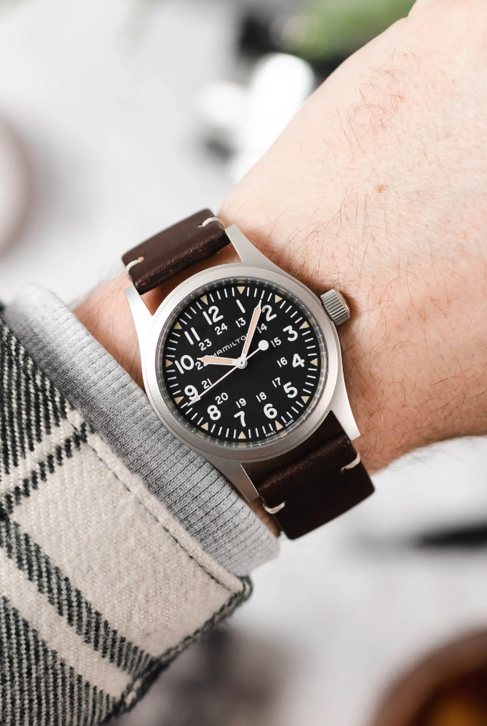 Hirsch - RANGER Vintage style Calfskin Watch Strap 054 02 - Brown