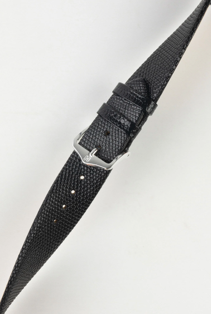 Hirsch - LIZARD Genuine Lizard Watch Bracelet 017 66 - Black