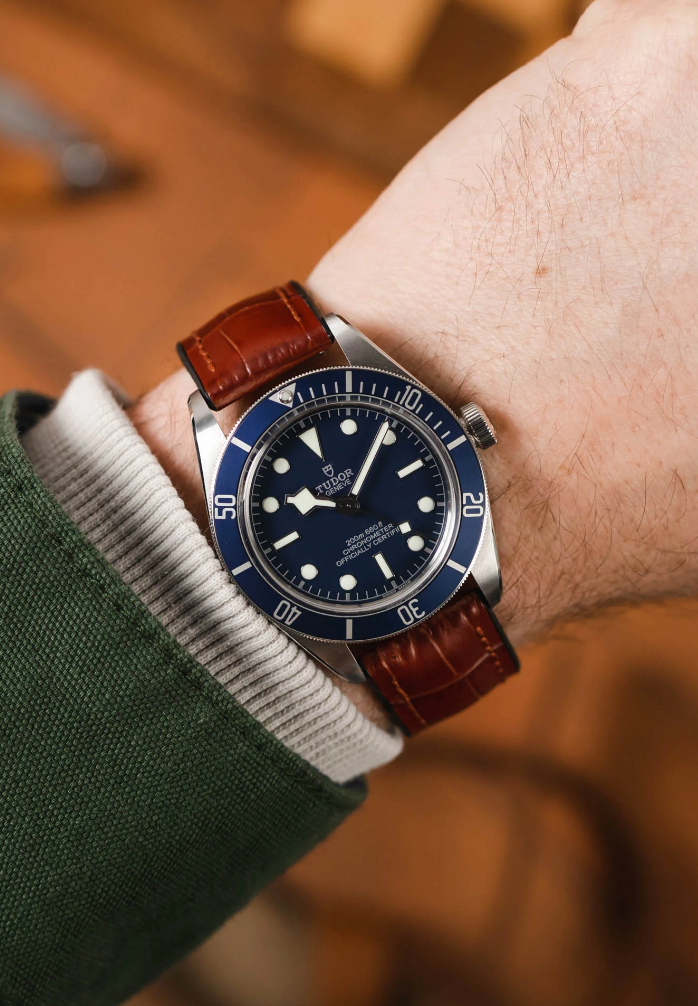 Hirsch - PAUL Performance Alligator Embossed Calfskin Watch Band 092 50 28 - Gold Brown