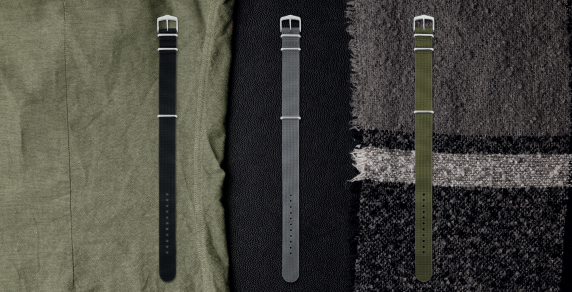 Hirsch - RUSH Recycled military Watchband - Grey