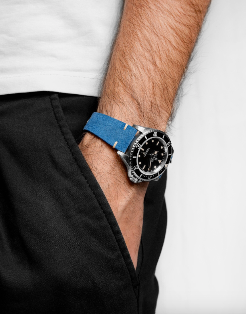 Hirsch - Serro Suede Watchband 055 64 - Blue