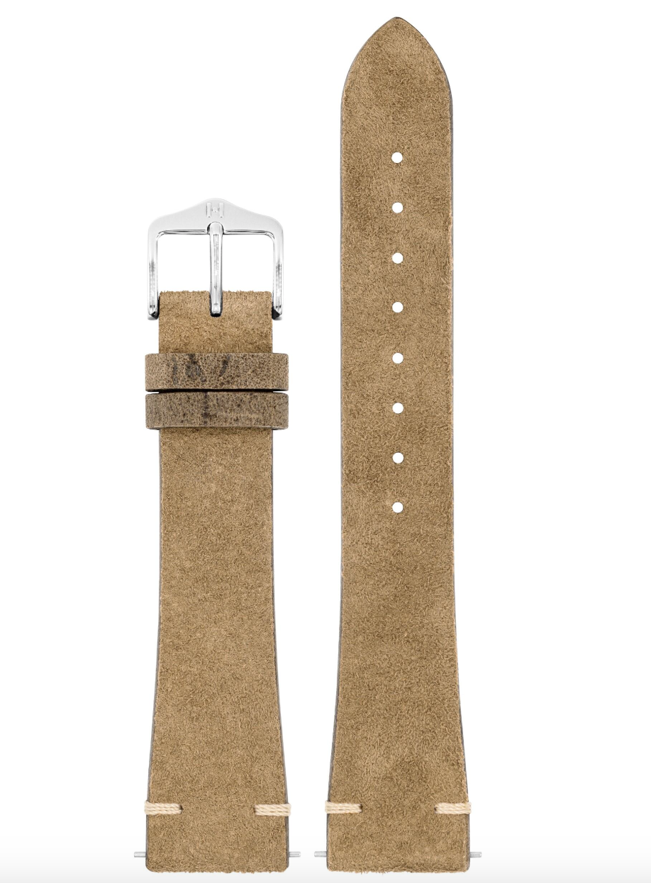 Hirsch - Serro Suede Watchband 055 64 - Gold Brown