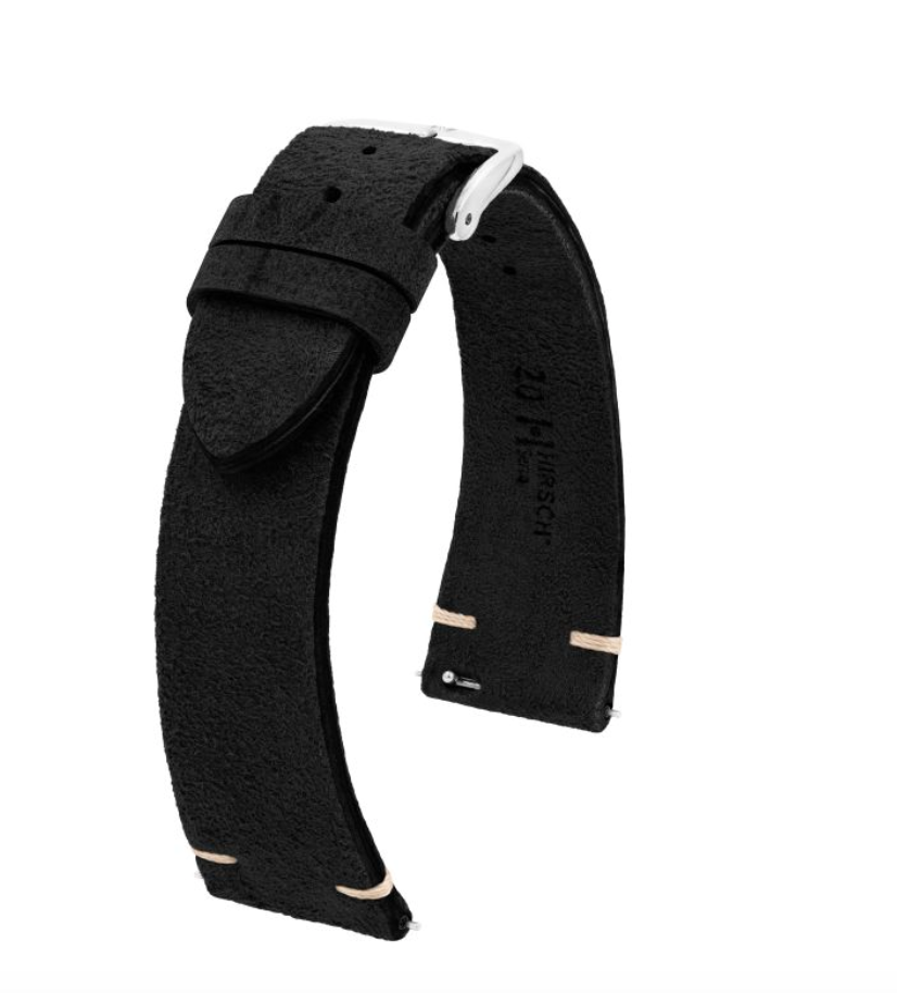 Hirsch - Serro Suede Watchband 055 64 - Black