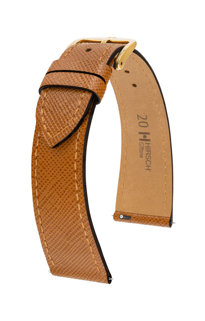 Hirsch - Giffone Calfskin Watchband 018 75 - Gold Brown