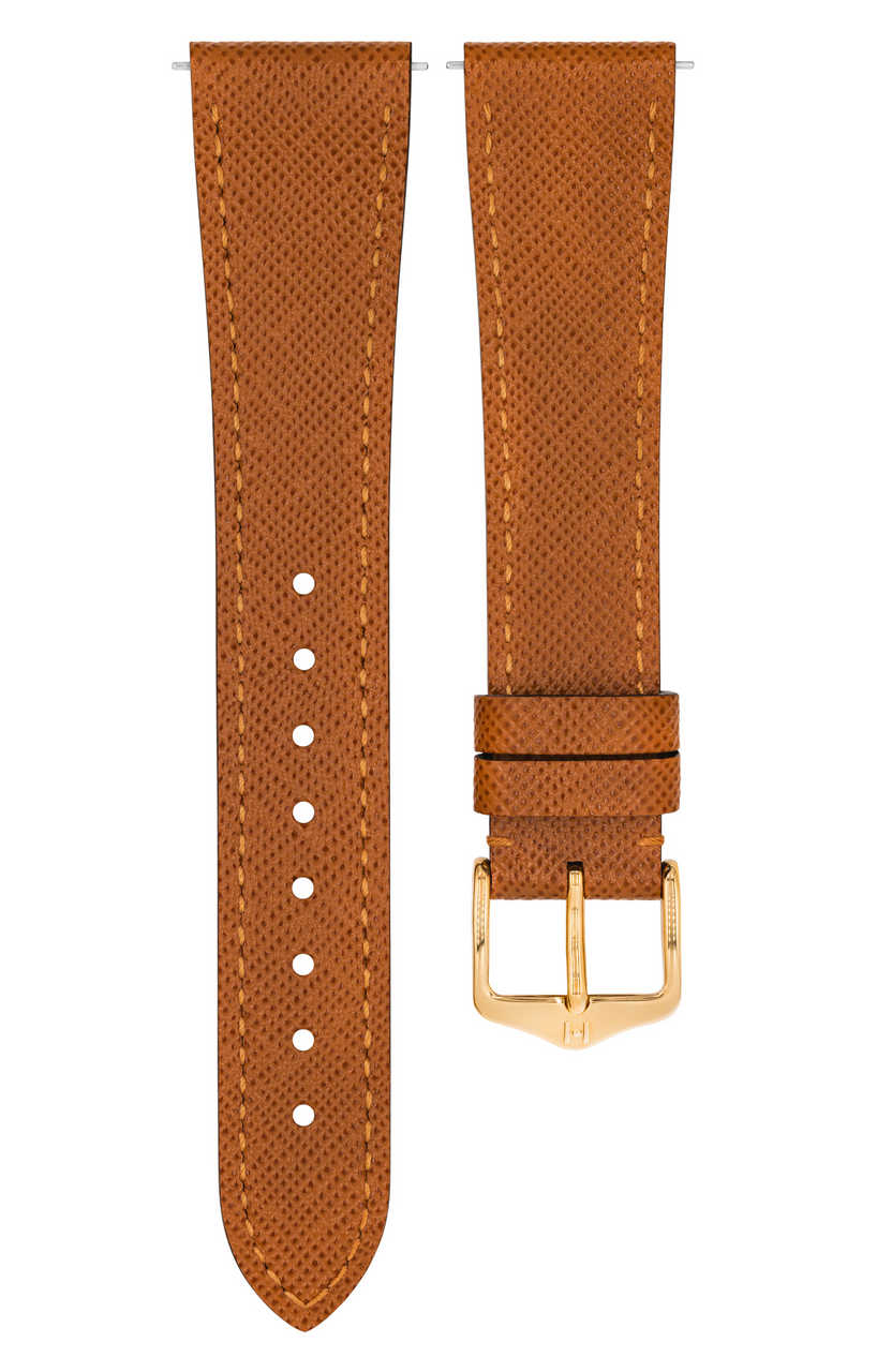 Hirsch - Giffone Calfskin Watchband 018 75 - Gold Brown