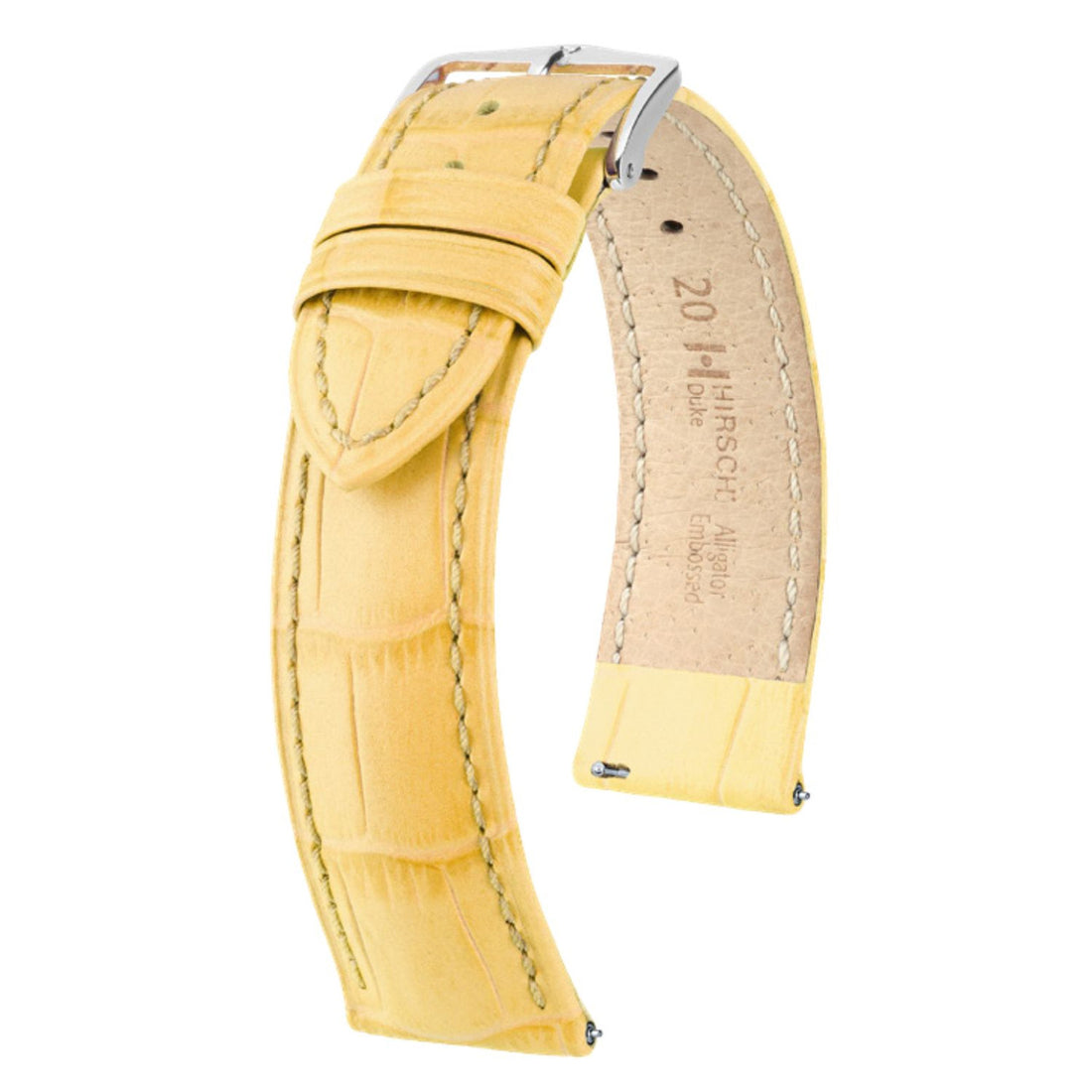 Hirsch - DUKE Alligator Embossed Calfskin Watch Strap - Limited Edition - Yellow