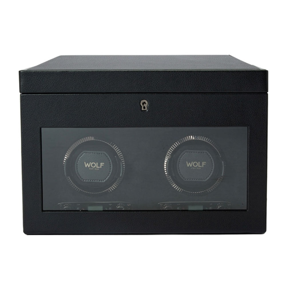 WOLF 1834 - British Racing Double Watch Winder with Storage - Black